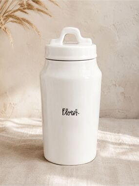 Rae Dunn Flour Canister Script Cursive Font‎ Farmhouse